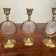 Trio de bougeoirs nacre et laiton