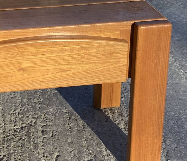 Regain / chapo Chevet en orme massif  1 tiroir en ceinture 1980 Signé