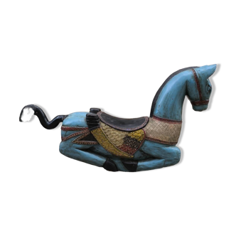 Carved wooden rocking horse