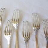 6 Christofle art deco style silver-plated forks