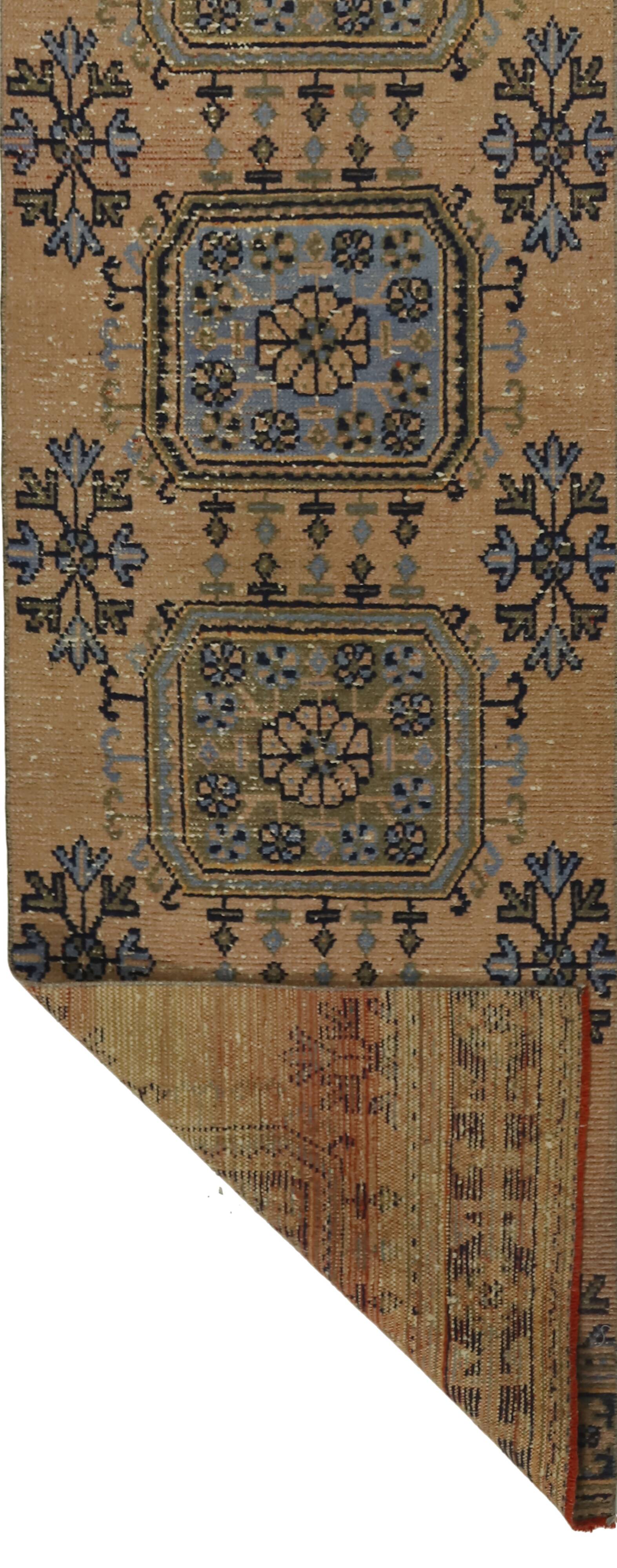 One-of-a-kind turkish handwoven vintage rug - rustic vintage charm 330x 84