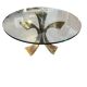 Coffee table in bronze with glass top by Luciano Frigerio