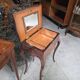 work table from the Napoleonic III era with marquetry of scrolls and patterns