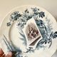 Set of 12 plates Terre de Fer, model Cartels, Creil & Montereau, 1900