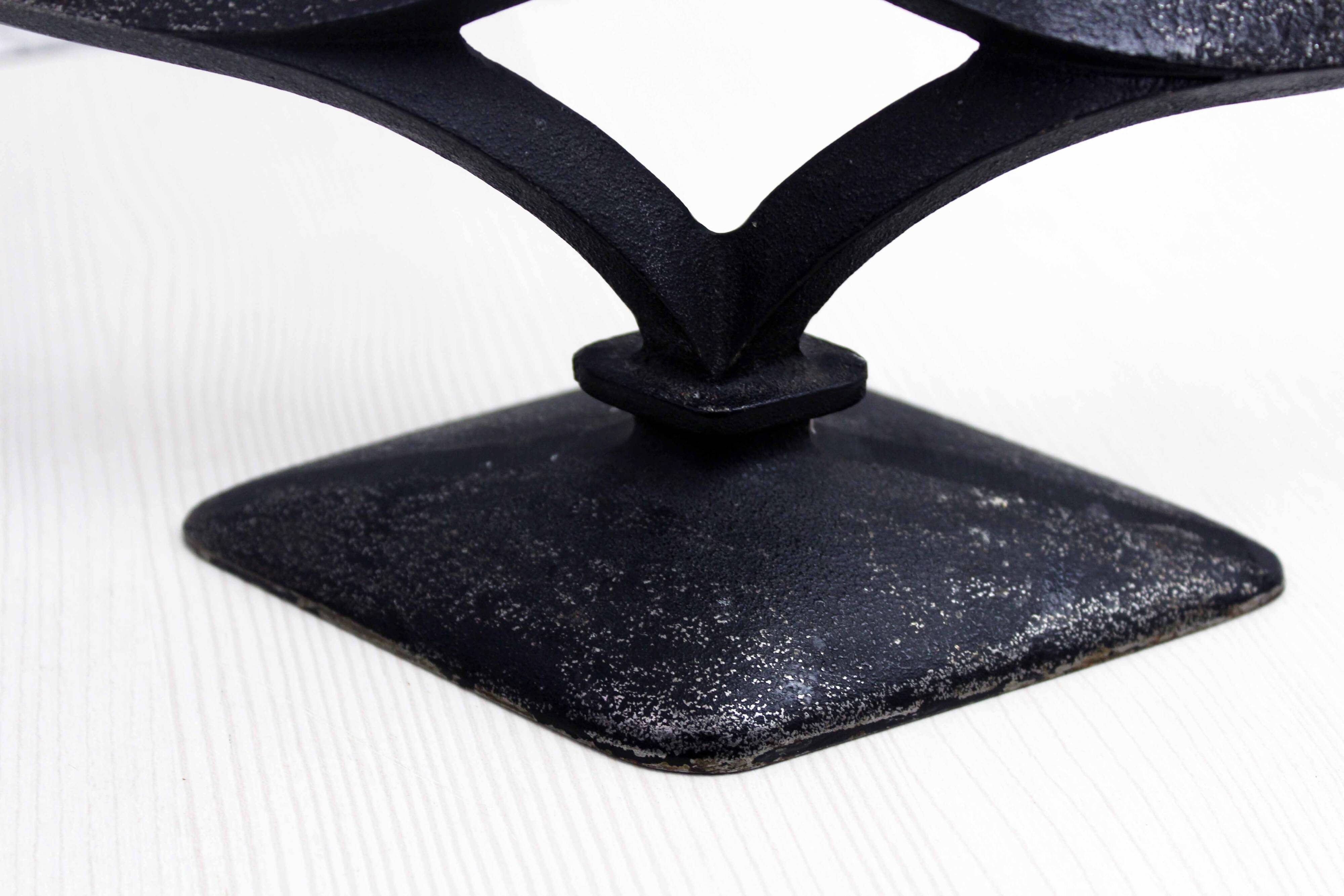 Pair of Scandinavian cast iron candlesticks 1970