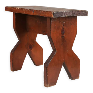 Tabouret Wabi-Sabi en bois, années