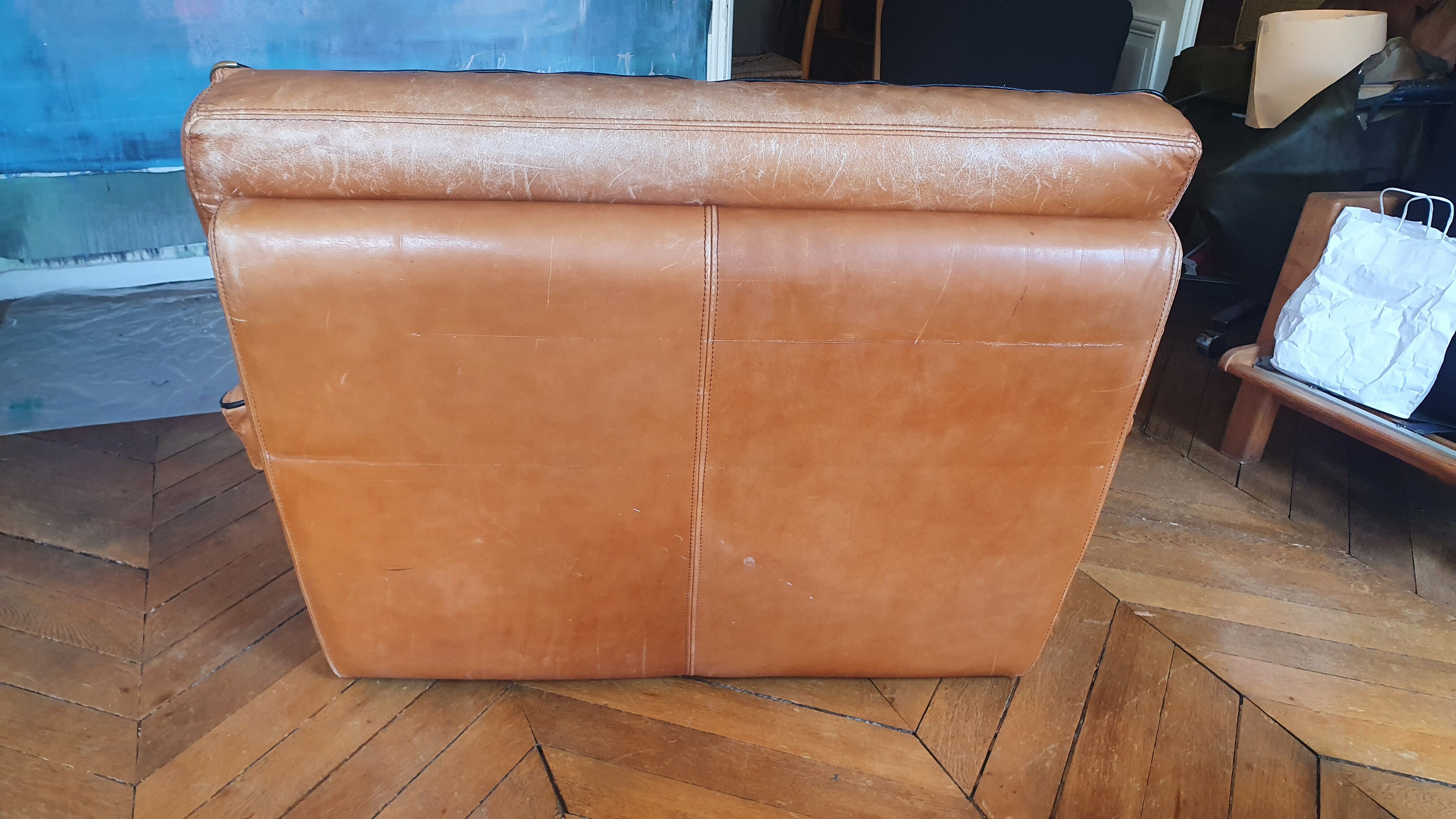 Fauteuil cuir Roche Bobois 1970