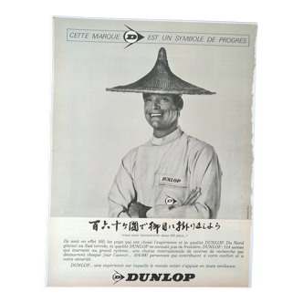 Publicité papier pneu Dunlop issue d'une revue d'époque