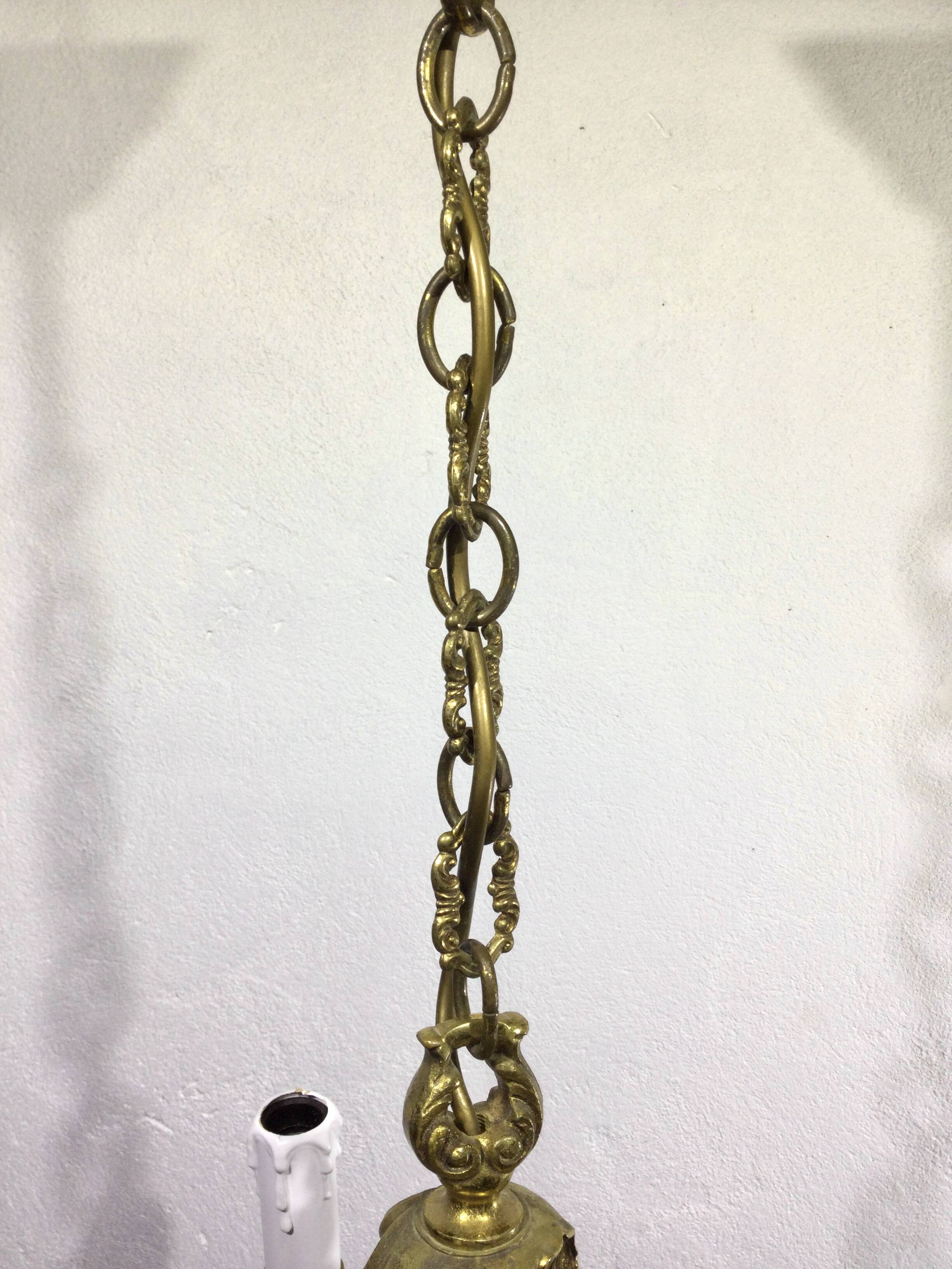 3-light bronze chandelier