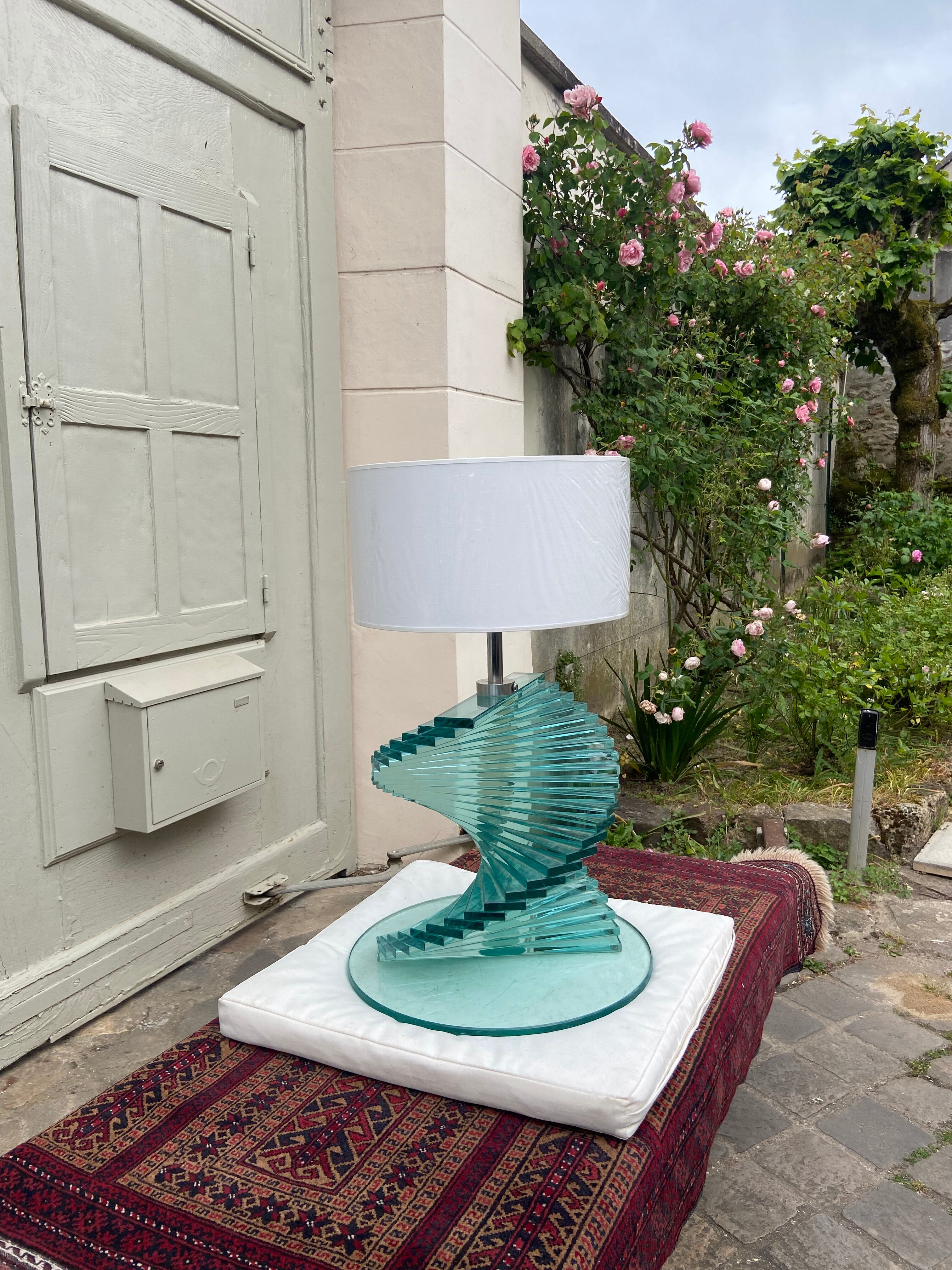 Italian lamp in glass staircase 1970