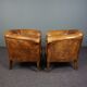 Set de 2 fauteuils club compacts en cuir de mouton