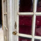 Napoleon III Period Display Cabinet in Painted Wood with Beveled Tiles in Louis XVI Style