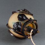 Art Deco night light lamp hammered ironwork 1930 Muller Frères