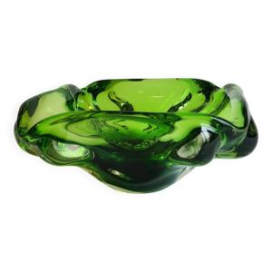 Vide-poche Murano vert irradiant – vintage années 70