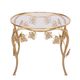 Butterfly brass and Crystal Oval shaped side Table Hollywood Regency 1980s