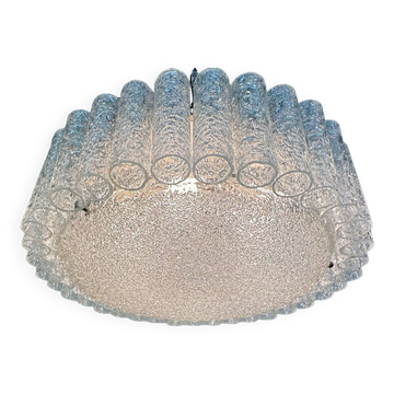 Glass Tubes Chandelier Flush mount from Doria Leuchten, 1960s