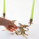 Pair of 19th century gilded brass “chimera” candlesticks