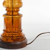 Scandinavian Modern Amber Glass Table Lamp by Miranda, 1970s