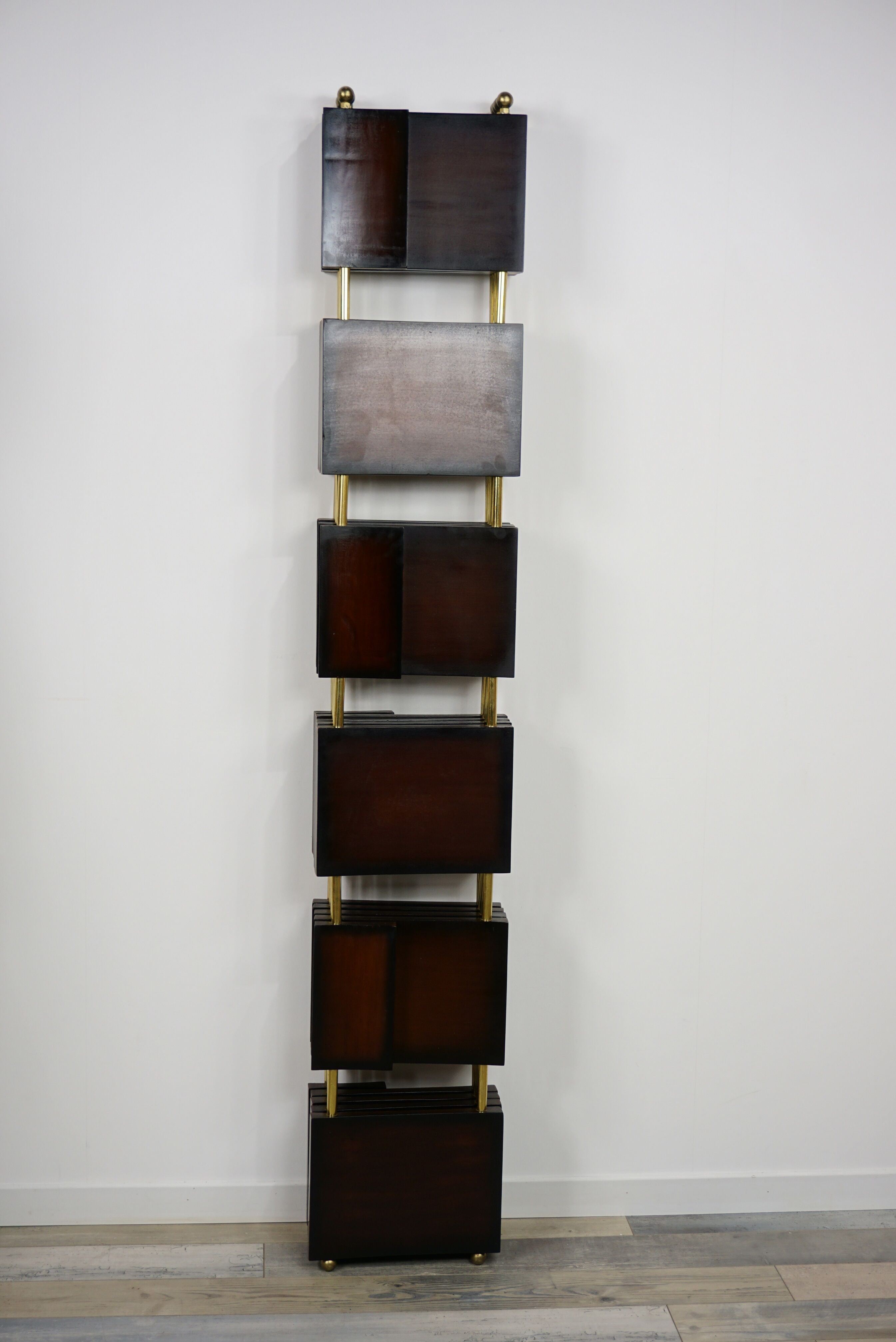 Wooden and brass screen