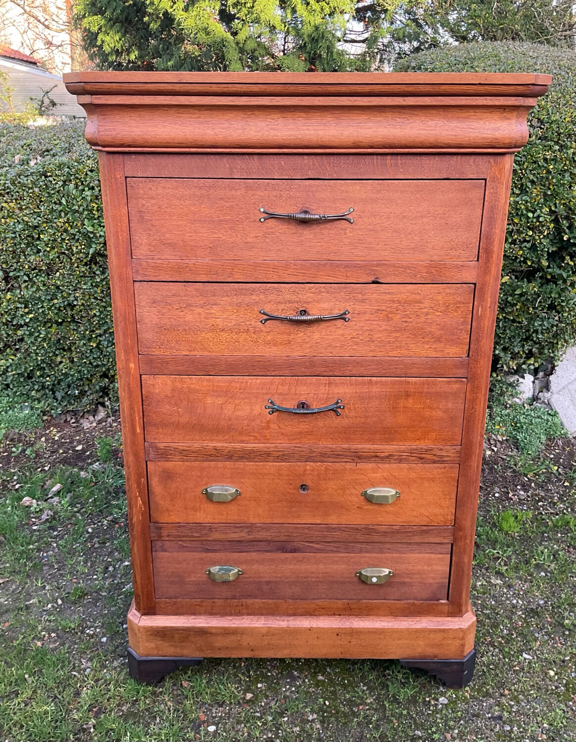 Old oak workshop furniture with drawers