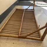 Banquette lit rotin vintage