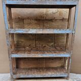 Ancien rack - étagère d'atelier en teck birman