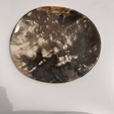 Medium petrified wood dish or pocket emptier, predominantly gray 1137
