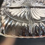 Ancien plat à 4 compartiments, serviteur, en verre très épais vintage