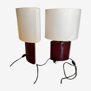 Ceramic almond shaped lamp duo