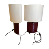 Ceramic almond shaped lamp duo
