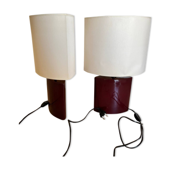 Ceramic almond shaped lamp duo