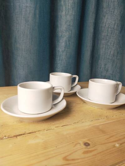 3 sets of Schonwald porcelain coffee cups and saucers