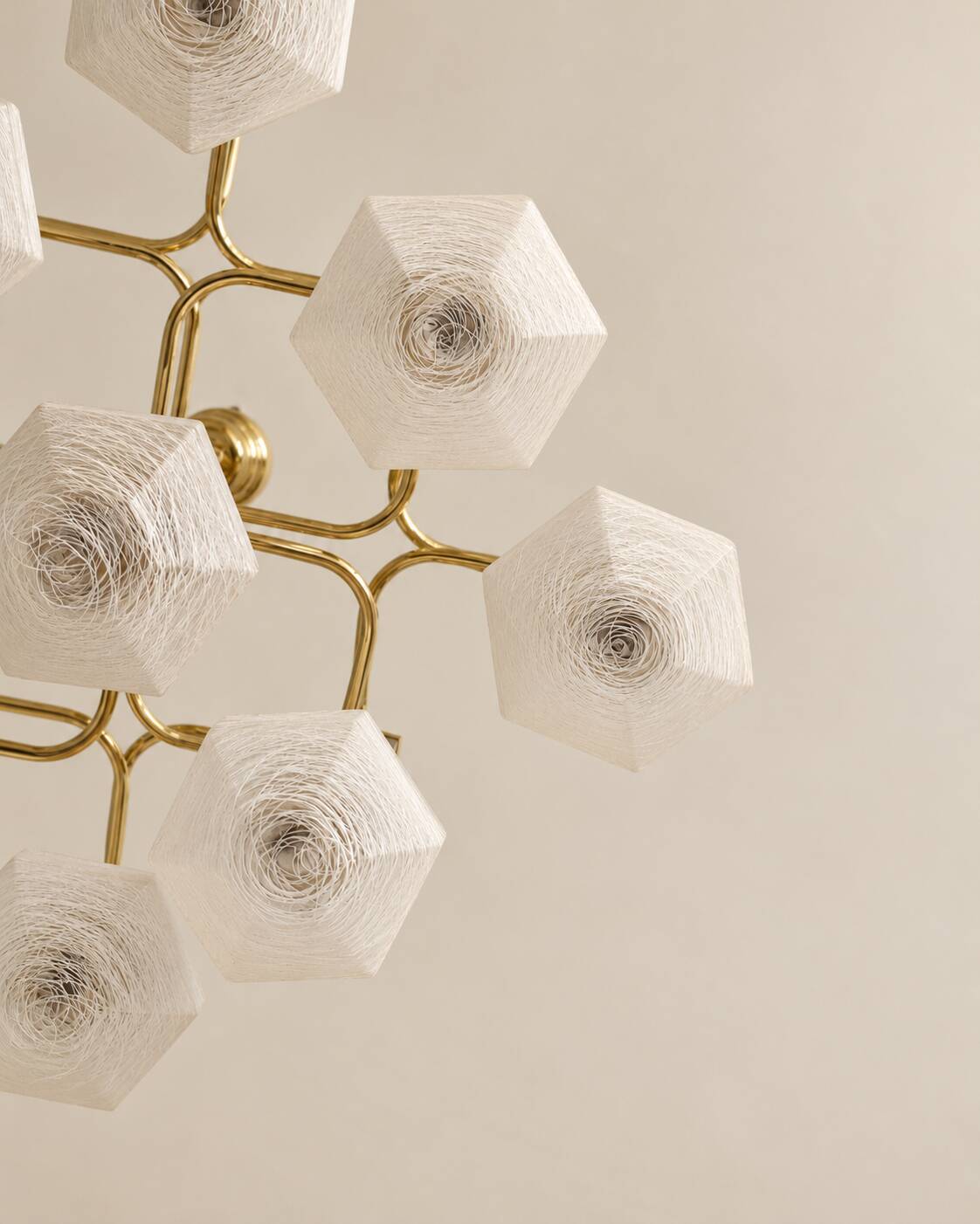 Gaetano Sciolari 1970s Italian Brass & Textured Glass 9-Light Chandelier
