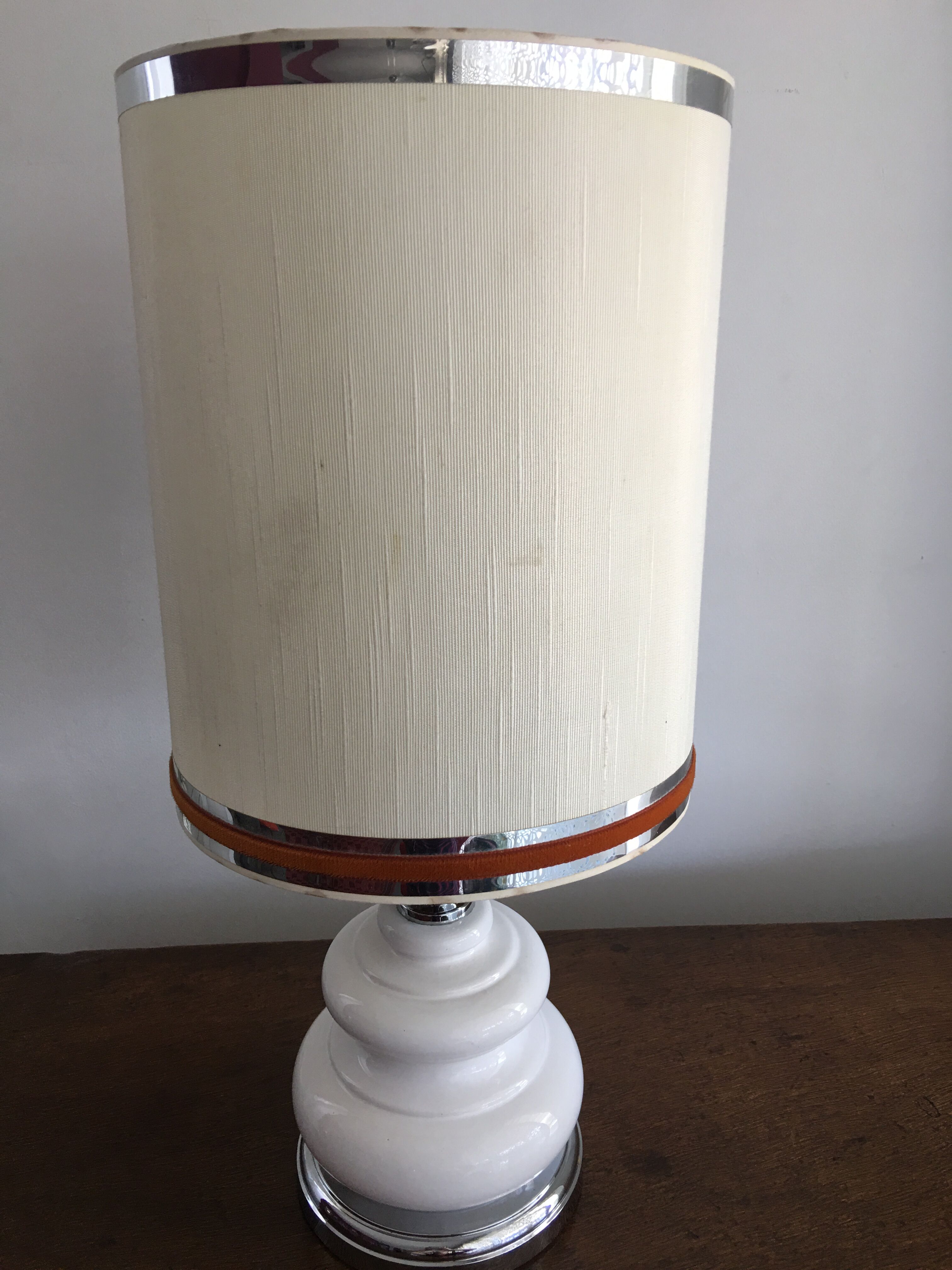 Chrome ceramic lamp 1970