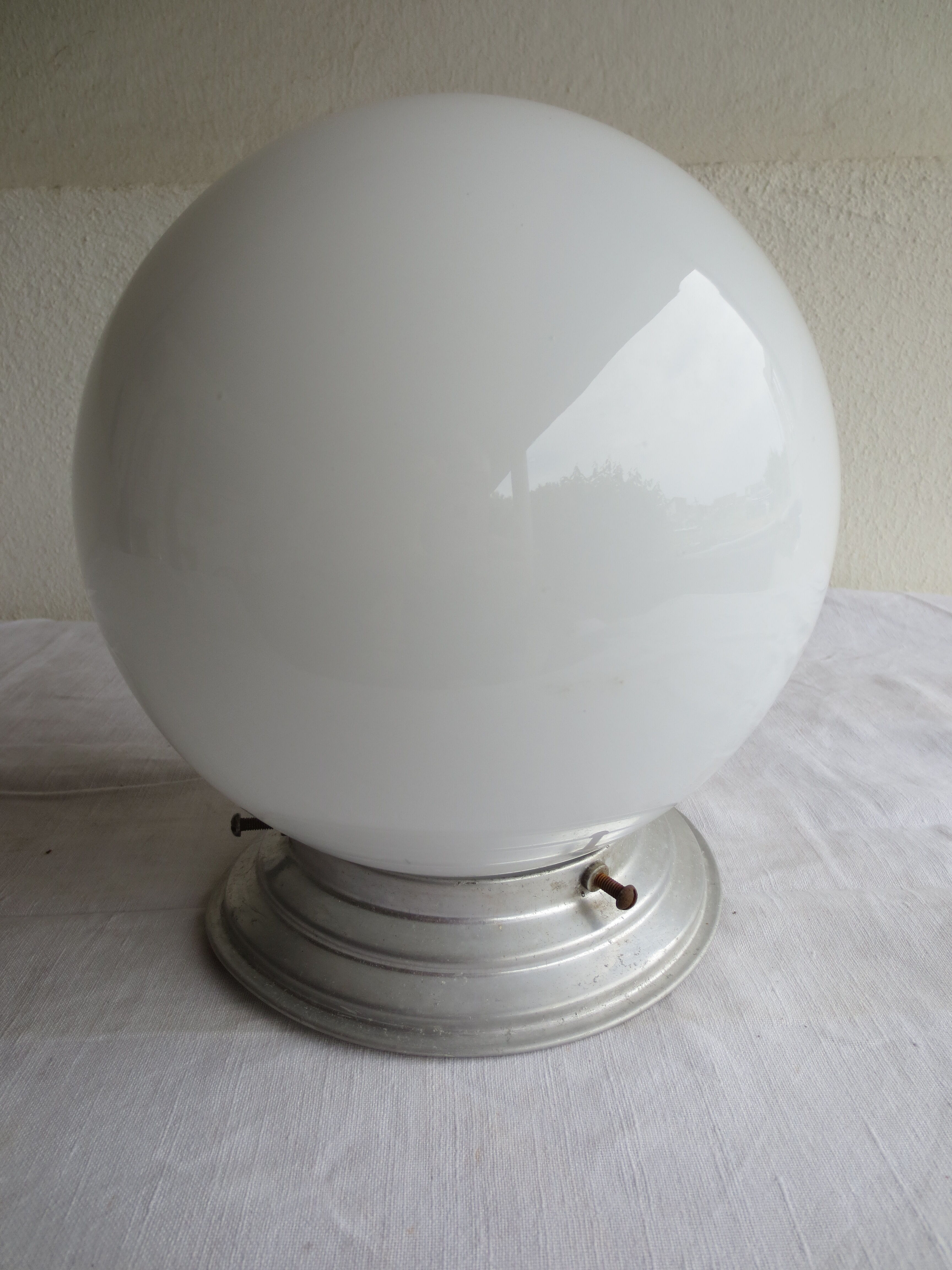 white opaline globe ceiling light