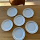 6 fine porcelain dinner plates with gold frieze
