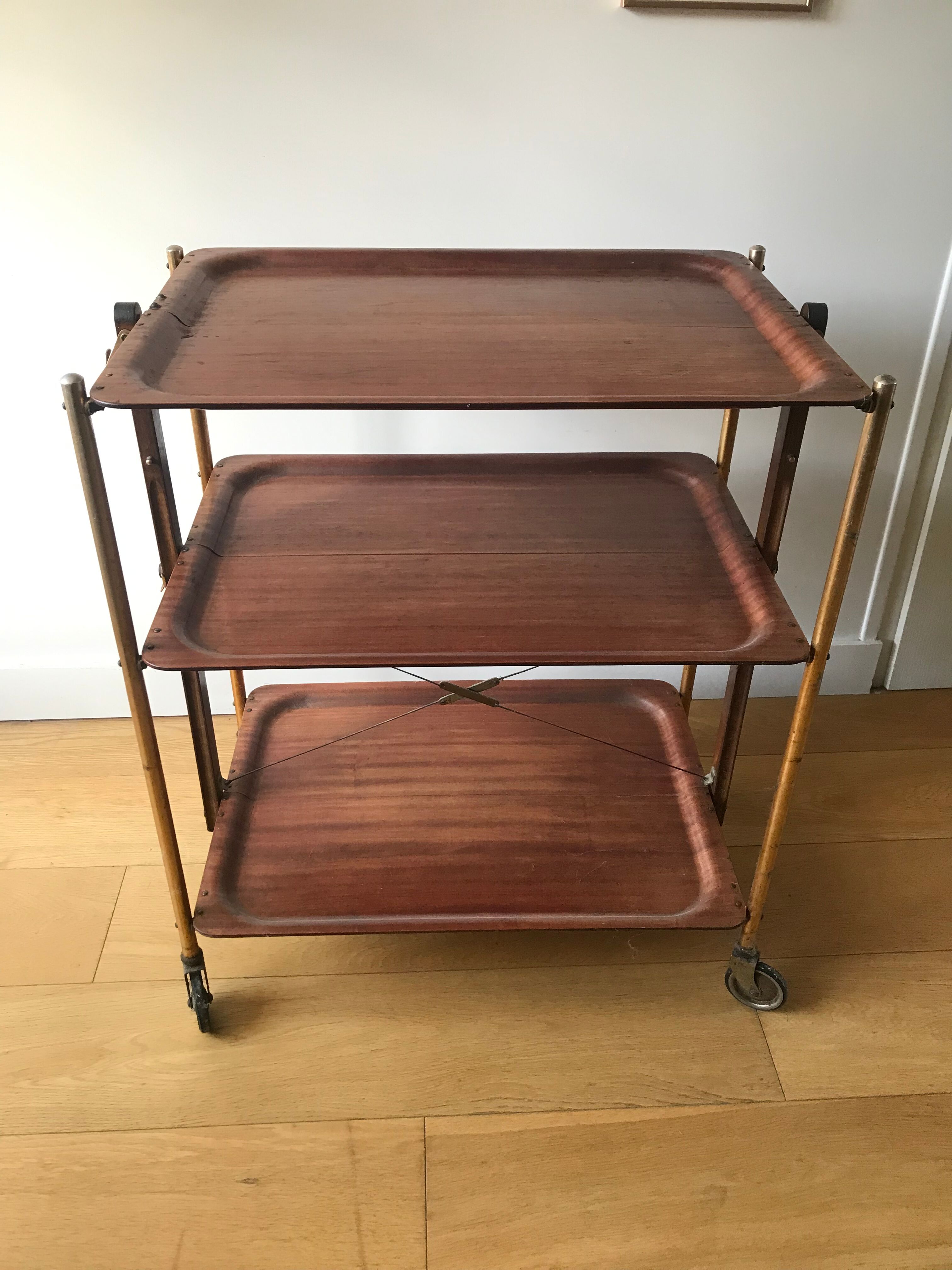 Foldable wood service 3 floors