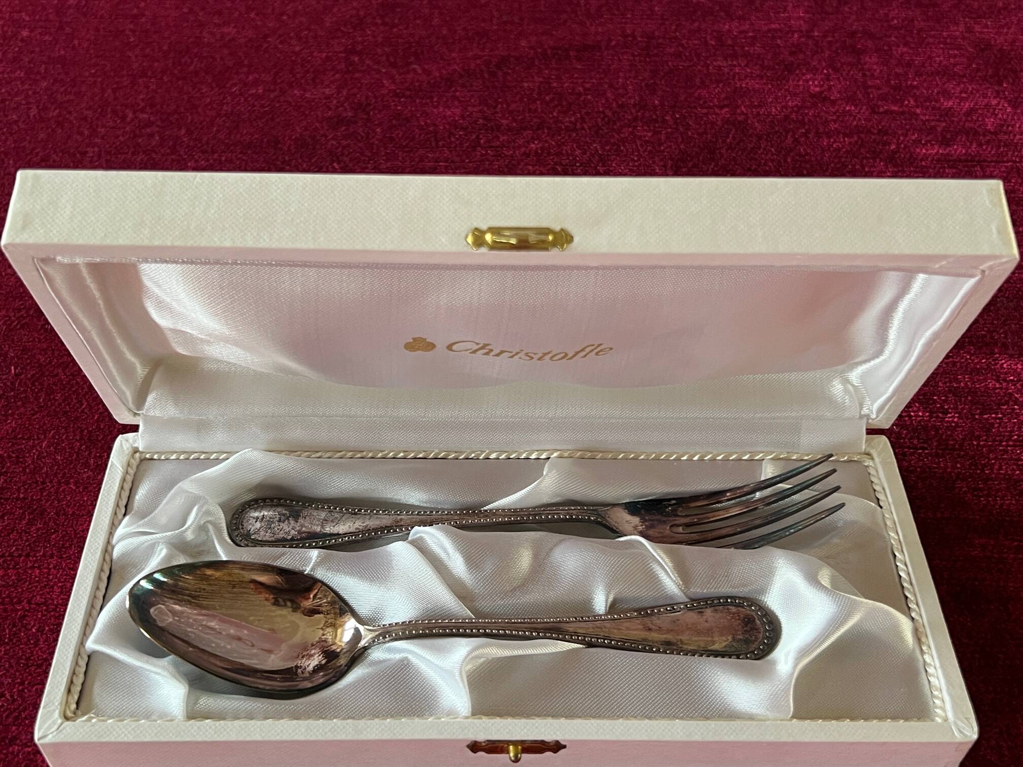 Christofle - Christofle cutlery set with silver metal beads for 12 people. 172 items.