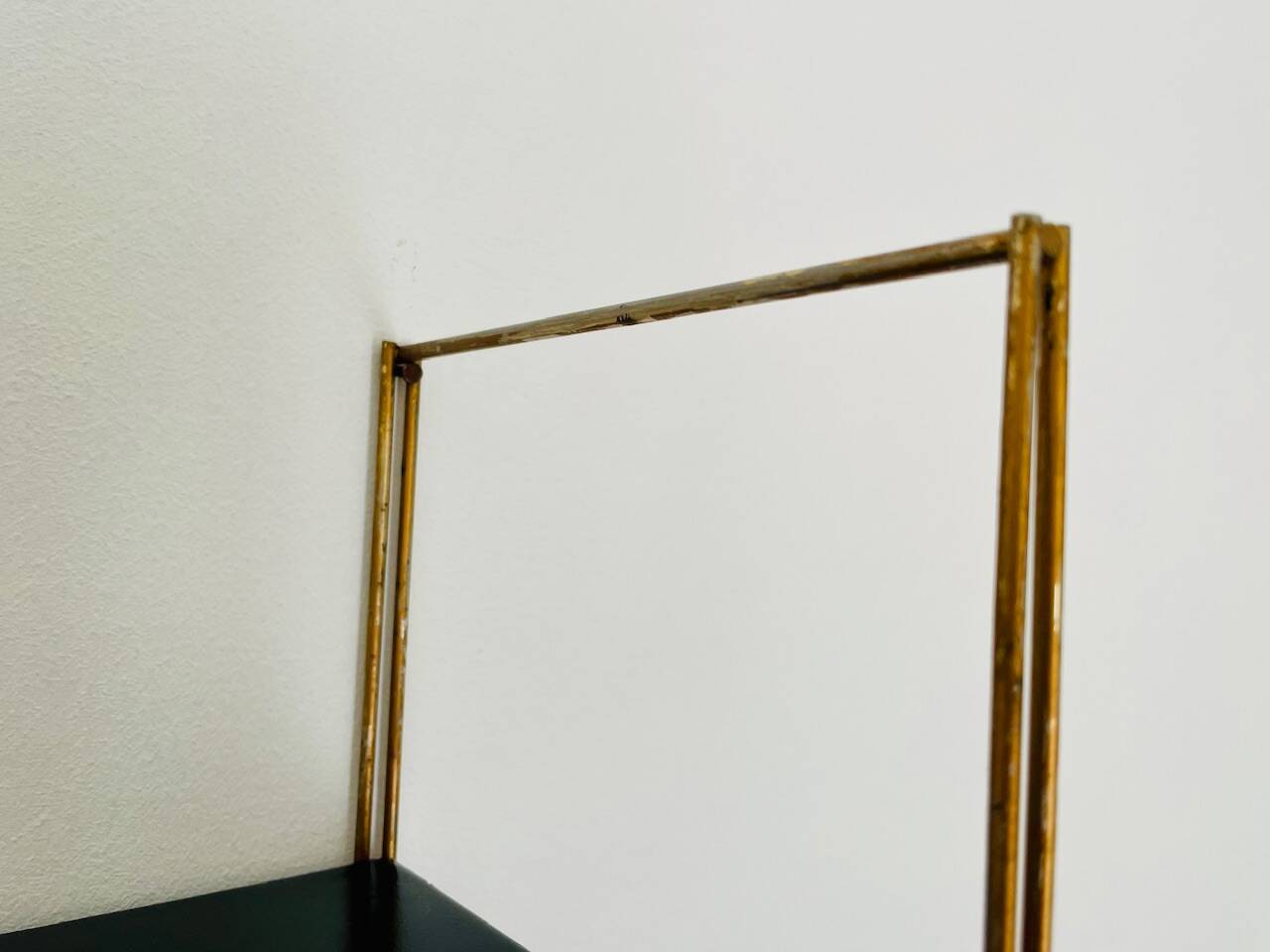 Modular vintage wall shelf, metal and brass circa 1960s