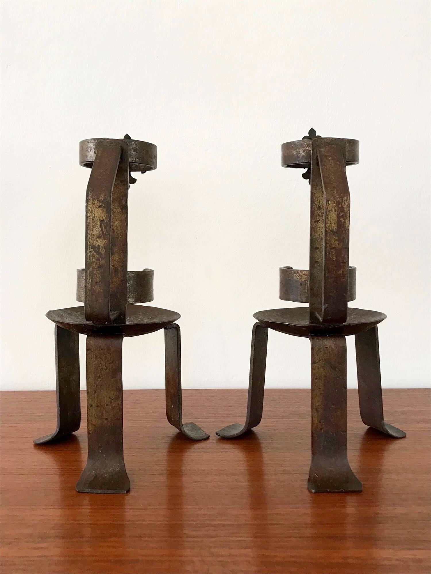 Vintage wrought iron candle holders from the 70s