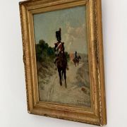 Raoul Arus (1848-1921) – Grenadier à cheval – Huile sur panneau – XIXe