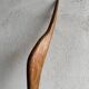 Tall Natural Wood Heron Crane Sculpture — Minimalist Brown Solid Wood Decorative Art Piece