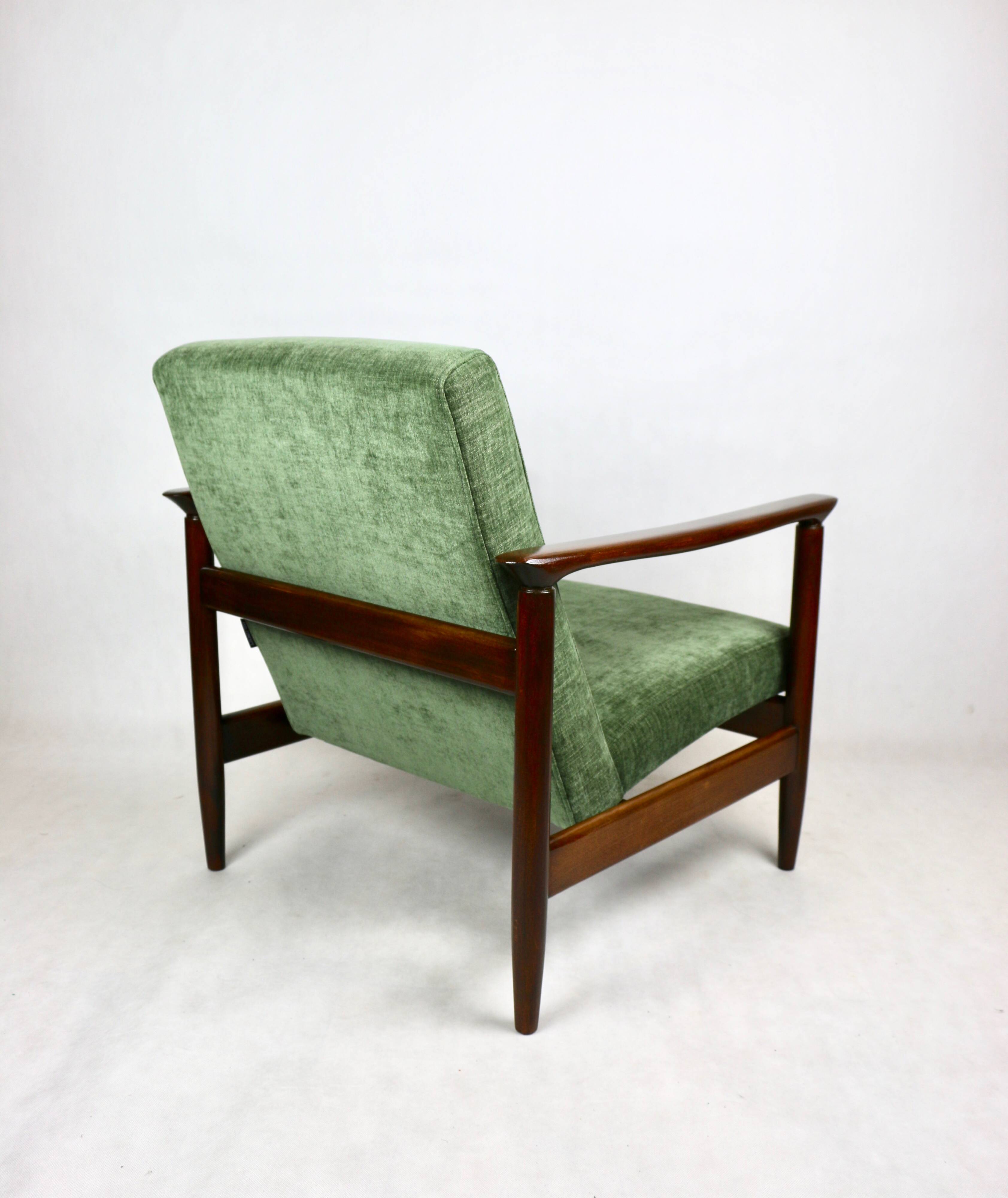 Green Olive GFM-142 Armchair by Edmund Homa, 1970s