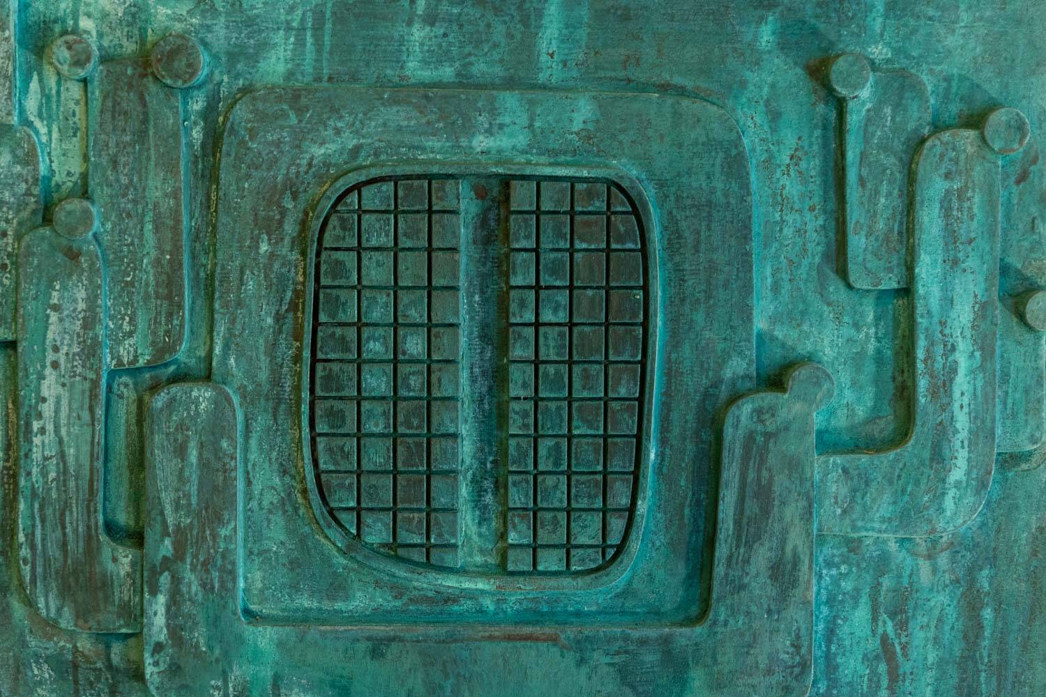 Victory of Segonzac. Sculpted and copper triptych panel. Contemporary.