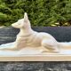 Chien art déco en faïence craquelée