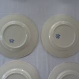 6 assiettes luneville k & g  décor villeray bleu faience ancienne