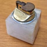 Vintage 1970s onyx lighter and ashtray smoking set