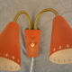 Midcentury double wallamp by Erik Wärnå for EWÅ, Värnamo, Sweden. 1950's.