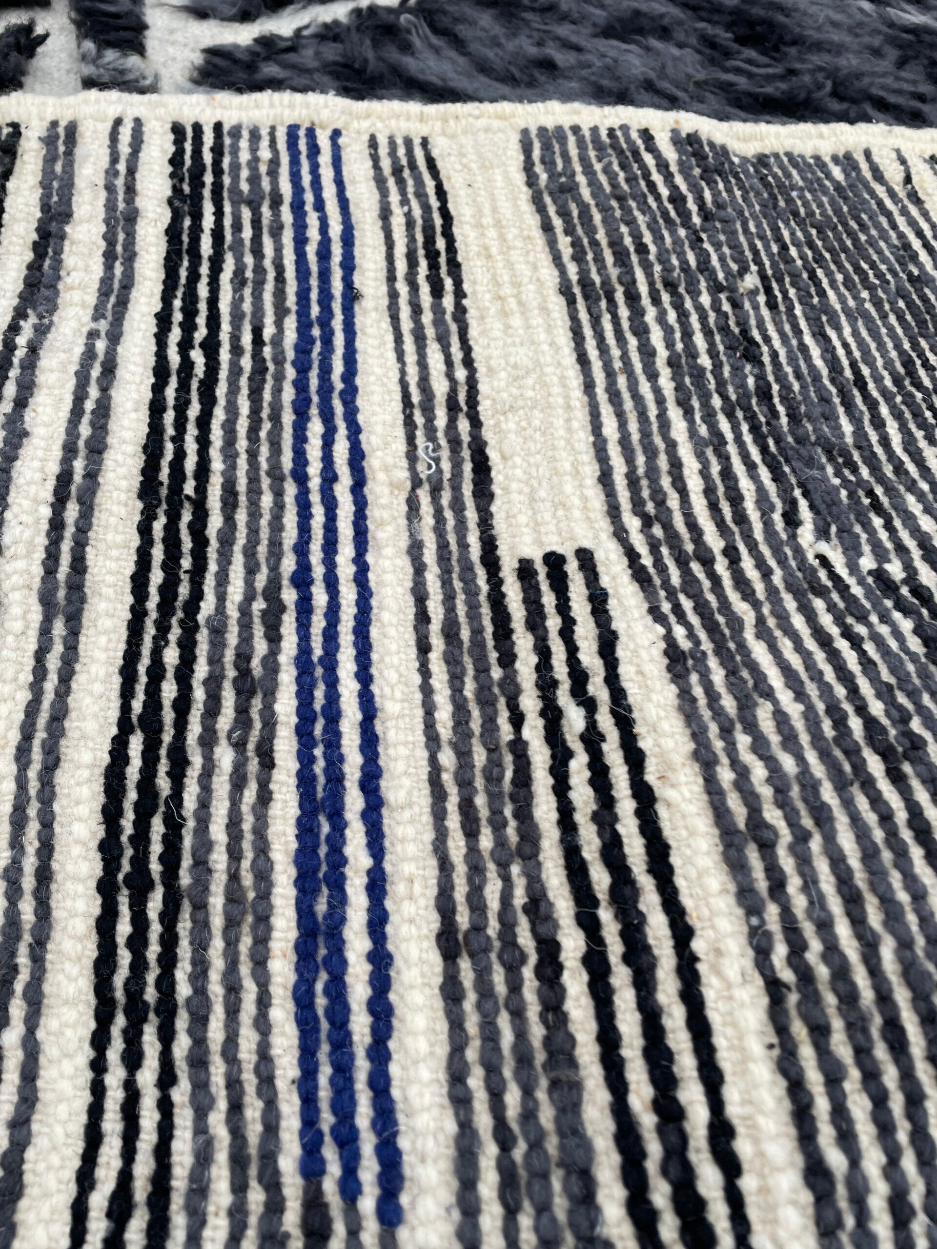 Carpet Black Handmade Wool Living Room, 260x380 cm