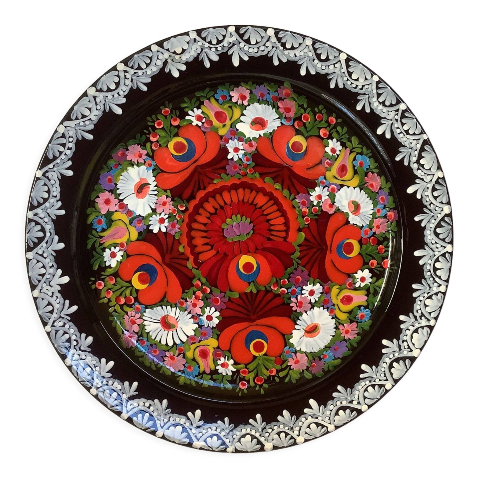 Russian plate painted in relief